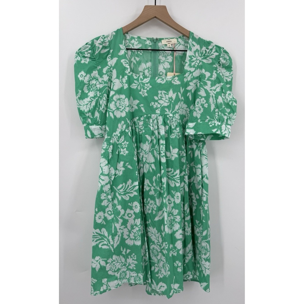 Entro Dress Womens Small Green‎ Floral Preppy Cottage Garden Party Wedding NEW